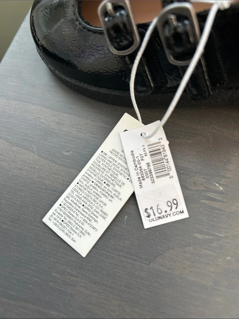 Old Navy Black Patent Double-Strap Mary Jane Shoes